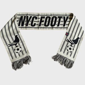 NWT Ruffneck NYC Footy Champs Beige Black Scarf Soccer Club Dual Sided Unisex